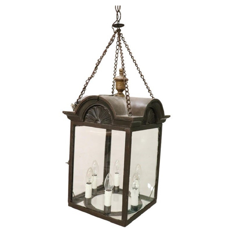 Lanterna in ferro e vetro, Italia, inizio XX secolo