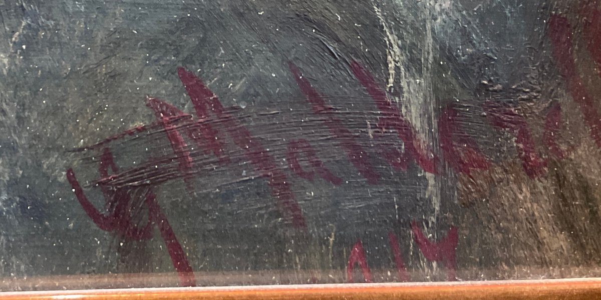 Dipinto olio su tela, Ritratto di giovane donna, Italia Firmato e datato 1917-photo-2