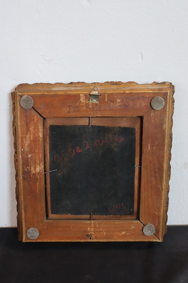 Nudo di giovane donna, dipinto a olio su tavola, Italia, inizio XX secolo-photo-2