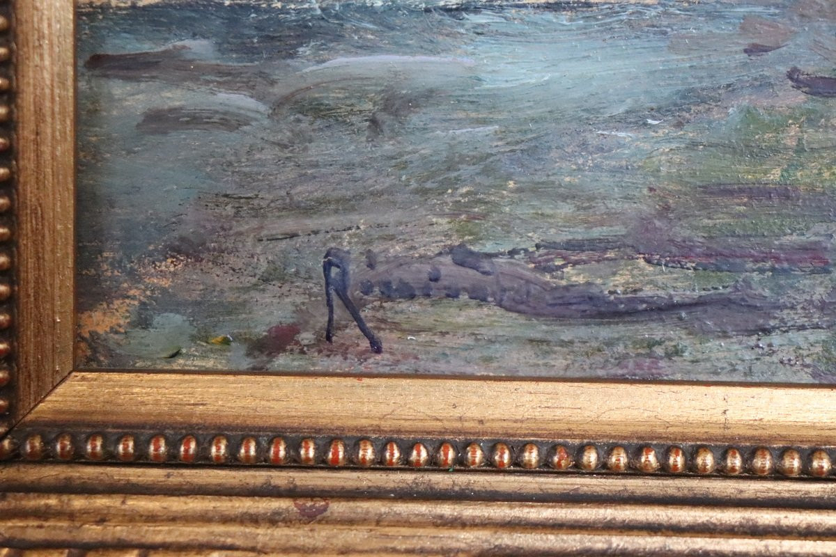 Ischia, dipinto a olio su tavola, Italia, inizio XX secolo-photo-3