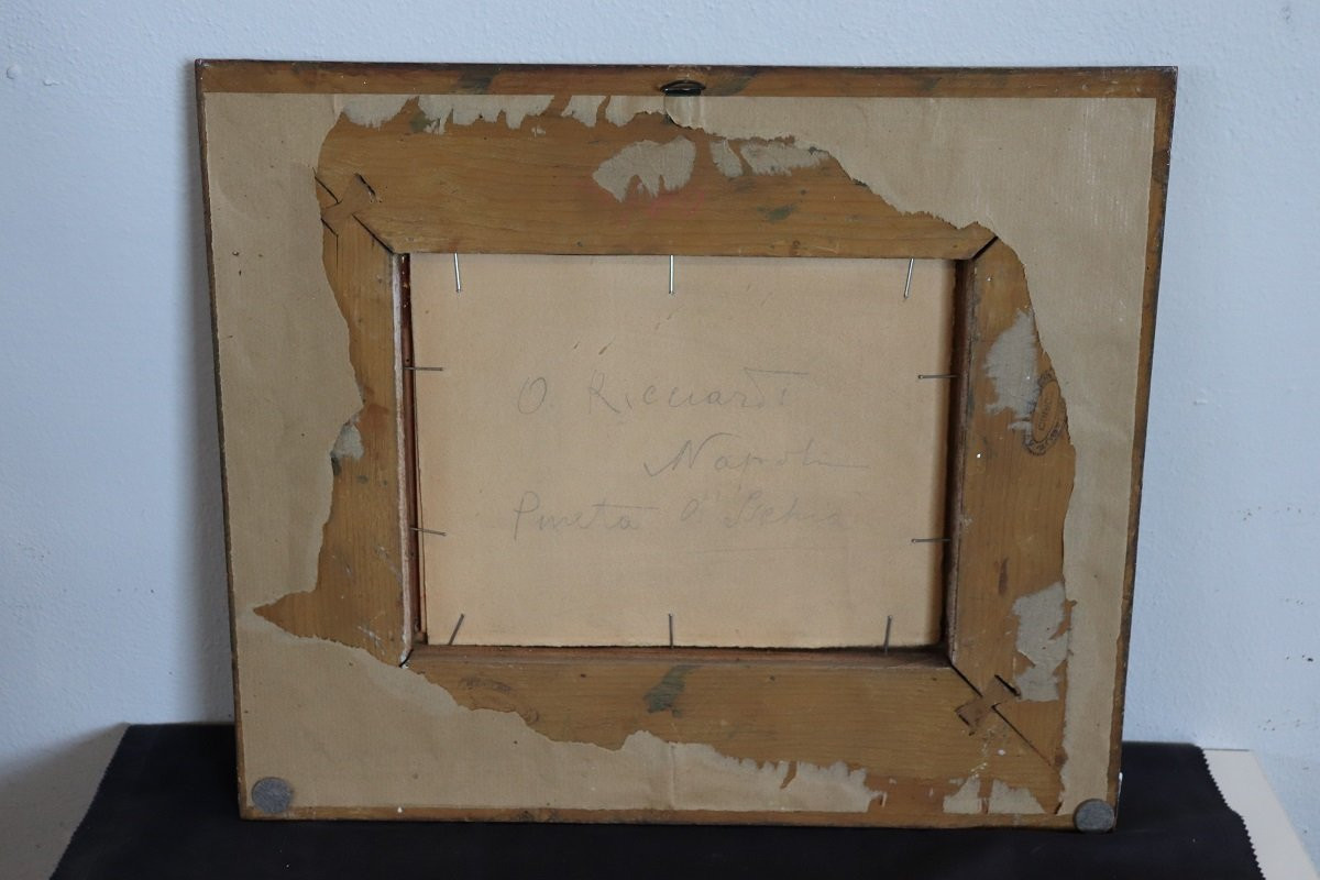 Ischia, dipinto a olio su tavola, Italia, inizio XX secolo-photo-4