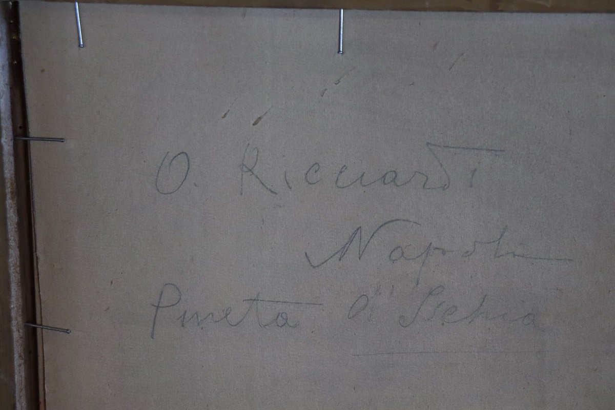 Ischia, dipinto a olio su tavola, Italia, inizio XX secolo-photo-5