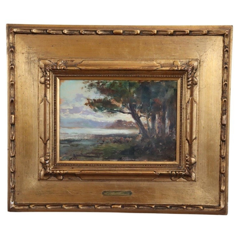 Ischia, dipinto a olio su tavola, Italia, inizio XX secolo