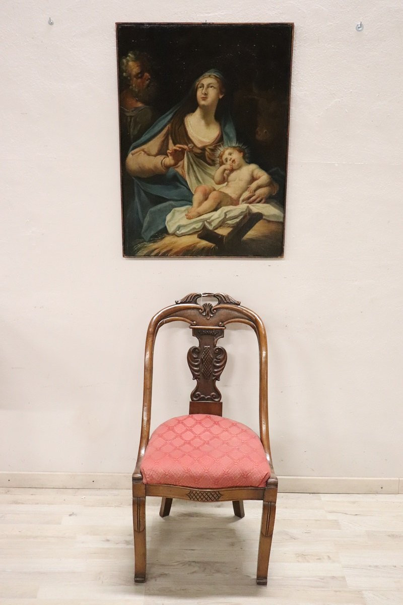 Sacra Famiglia, dipinto a olio su tela, scuola italiana del XVIII secolo-photo-5