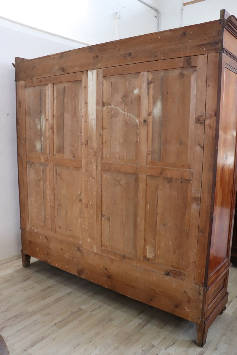 Grande armadio antico in noce massello, Italia, metà XIX secolo-photo-5