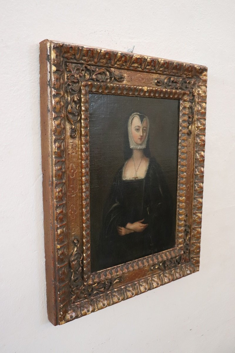 Ritratto di giovane donna rinascimentale, olio su tela, Italia, inizio XVIII secolo-photo-5