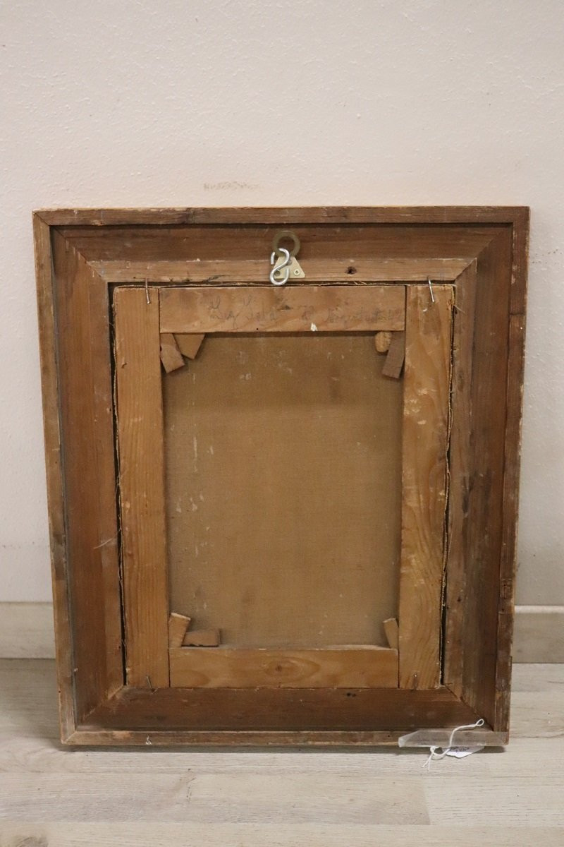 Scena romantica, dipinto a olio, Italia XIX secolo-photo-8