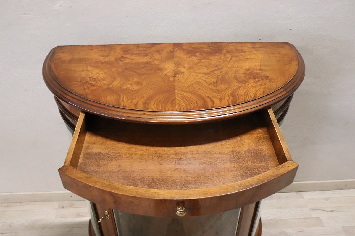 Elegante vetrina in radica di noce, Italia anni '90-photo-1