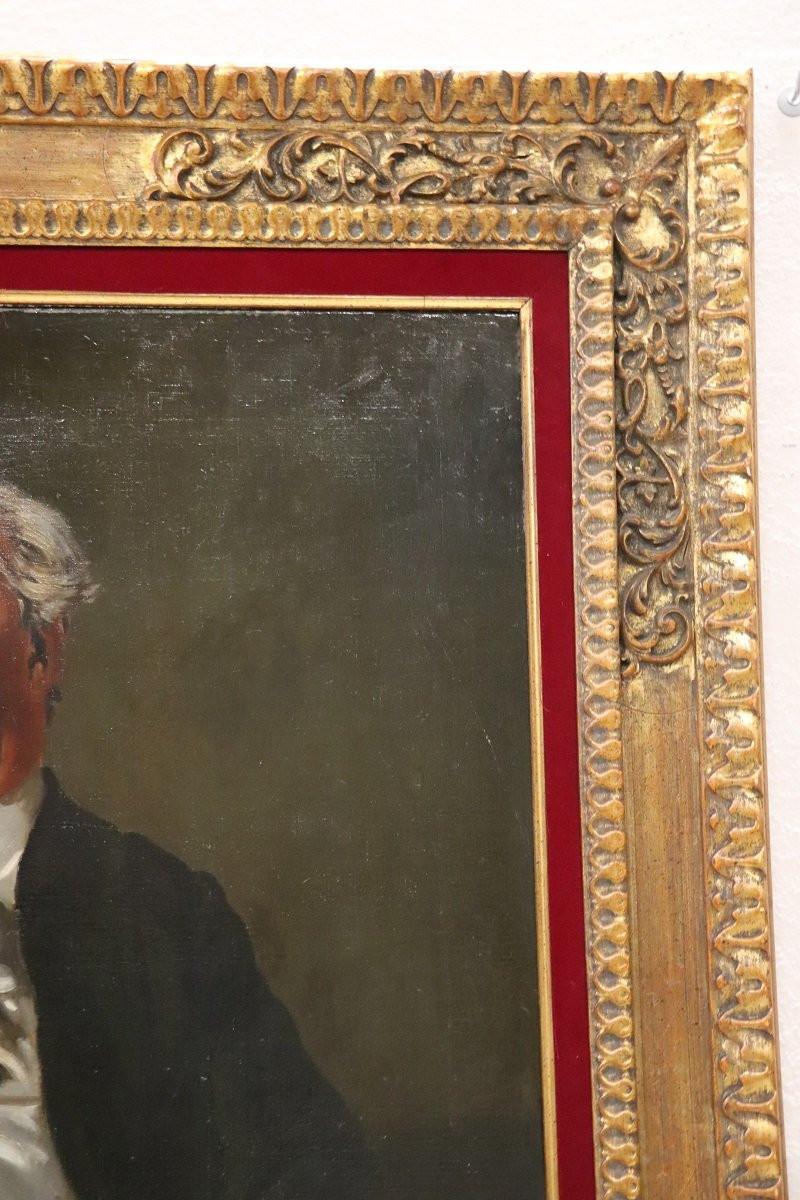 Dipinto ad olio su tela, Ritratto del signor Minney, XX secolo-photo-3