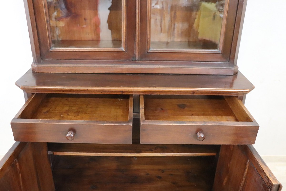 Credenza antica in noce impiallacciato, Italia XIX secolo-photo-1