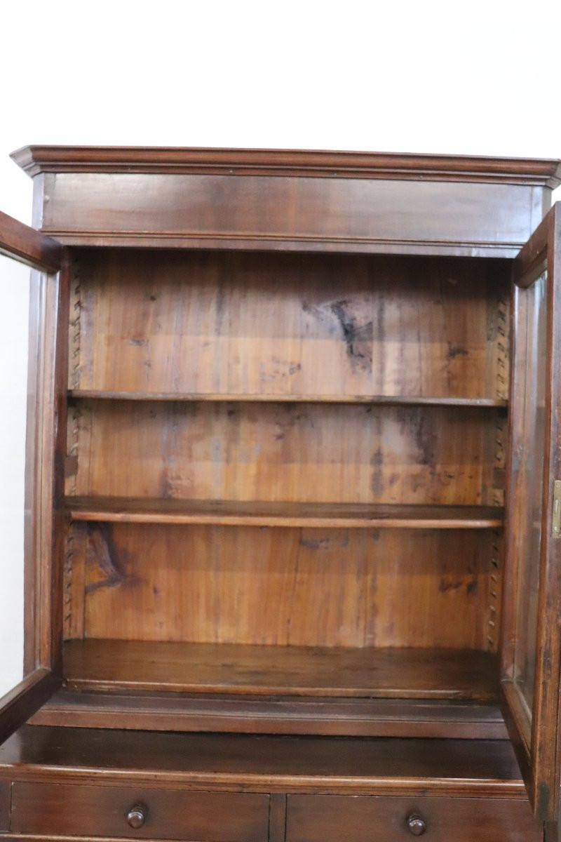 Credenza antica in noce impiallacciato, Italia XIX secolo-photo-3