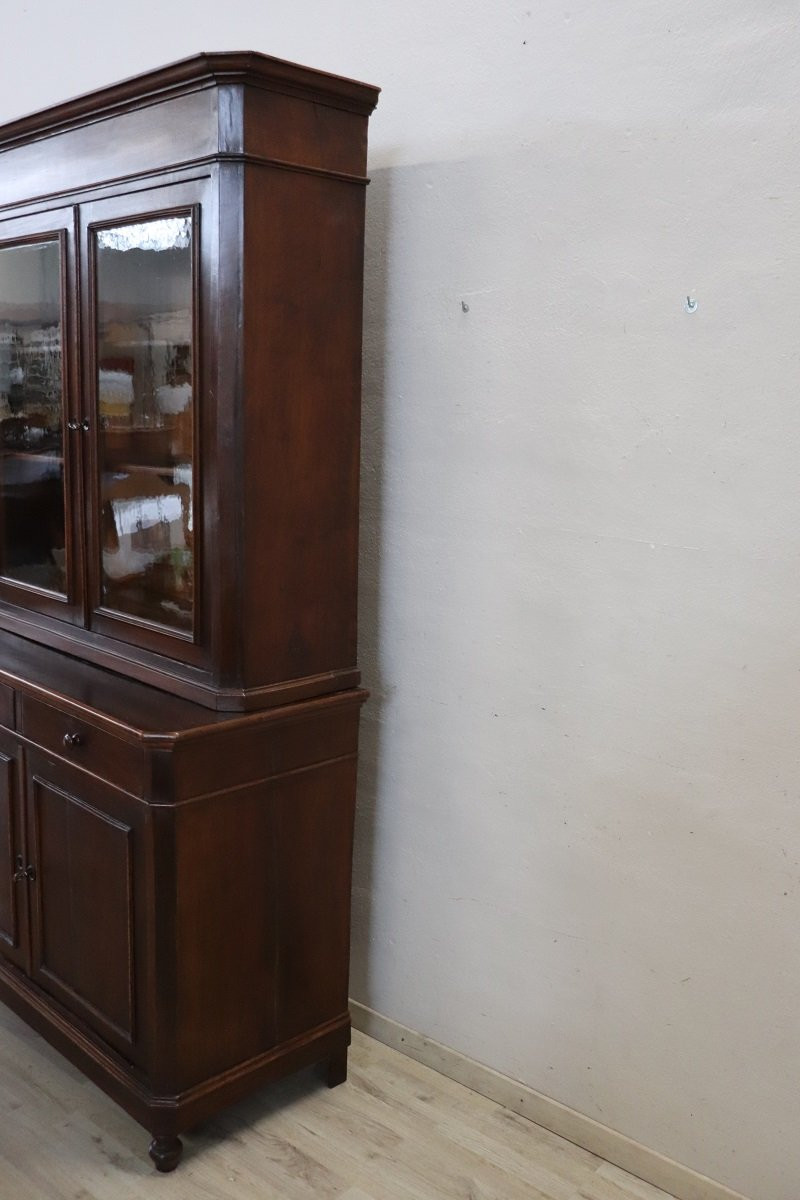 Credenza antica in noce impiallacciato, Italia XIX secolo-photo-8