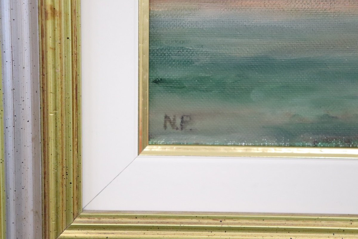 Paesaggio autunnale, olio su cartone telato, Italia XX secolo-photo-2