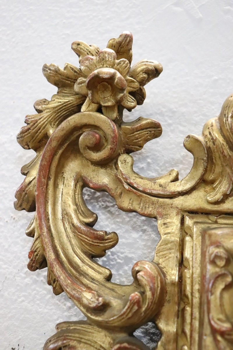 Specchio da parete in legno intagliato e dorato in stile Luigi XVI, Italia inizio XX secolo-photo-8