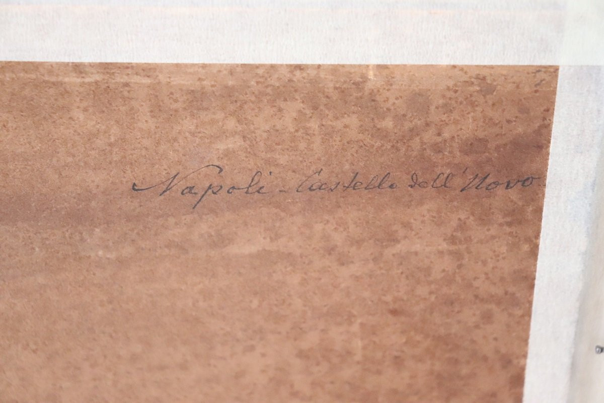 Veduta del Golfo di Napoli, dipinto a olio su tavola, Italia, inizio XX secolo, firmato-photo-8