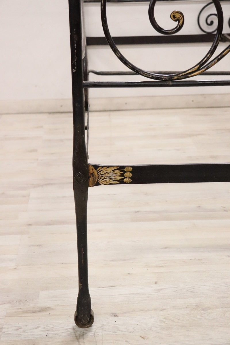 Letto matrimoniale antico in ferro battuto, Italia XIX secolo-photo-1