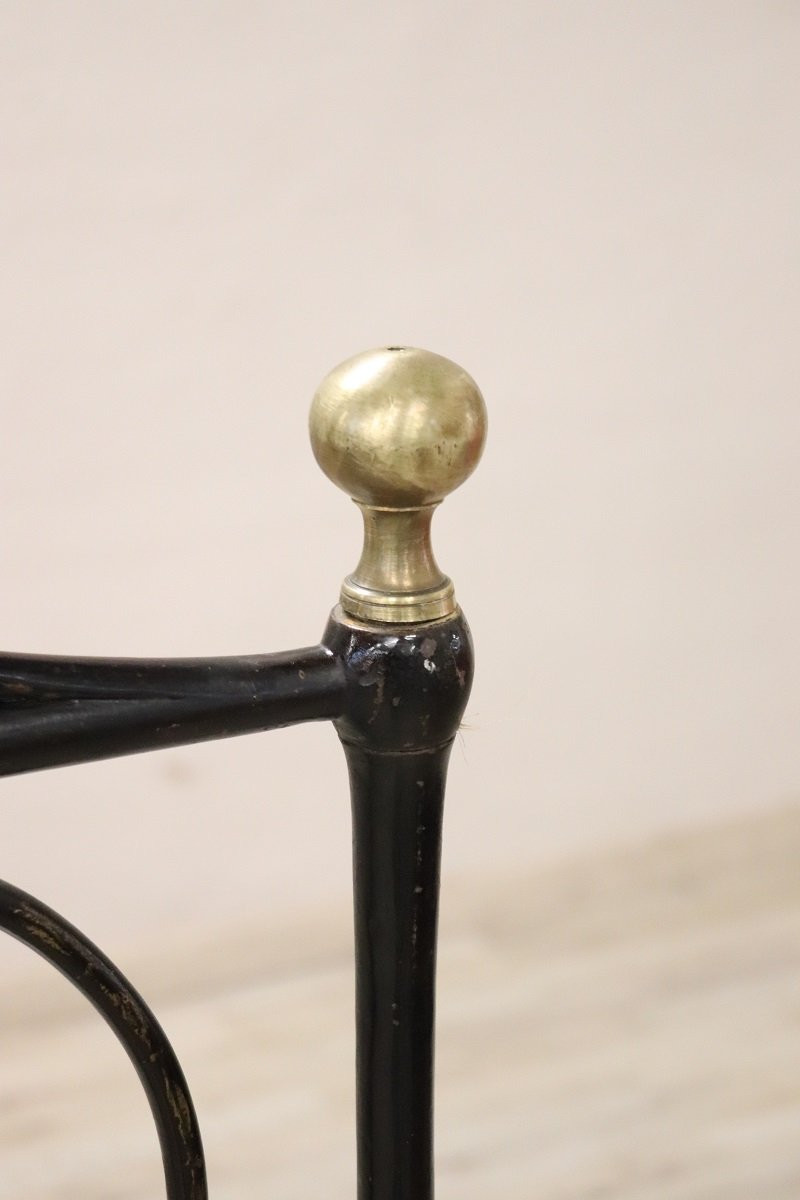 Letto matrimoniale antico in ferro battuto, Italia XIX secolo-photo-3