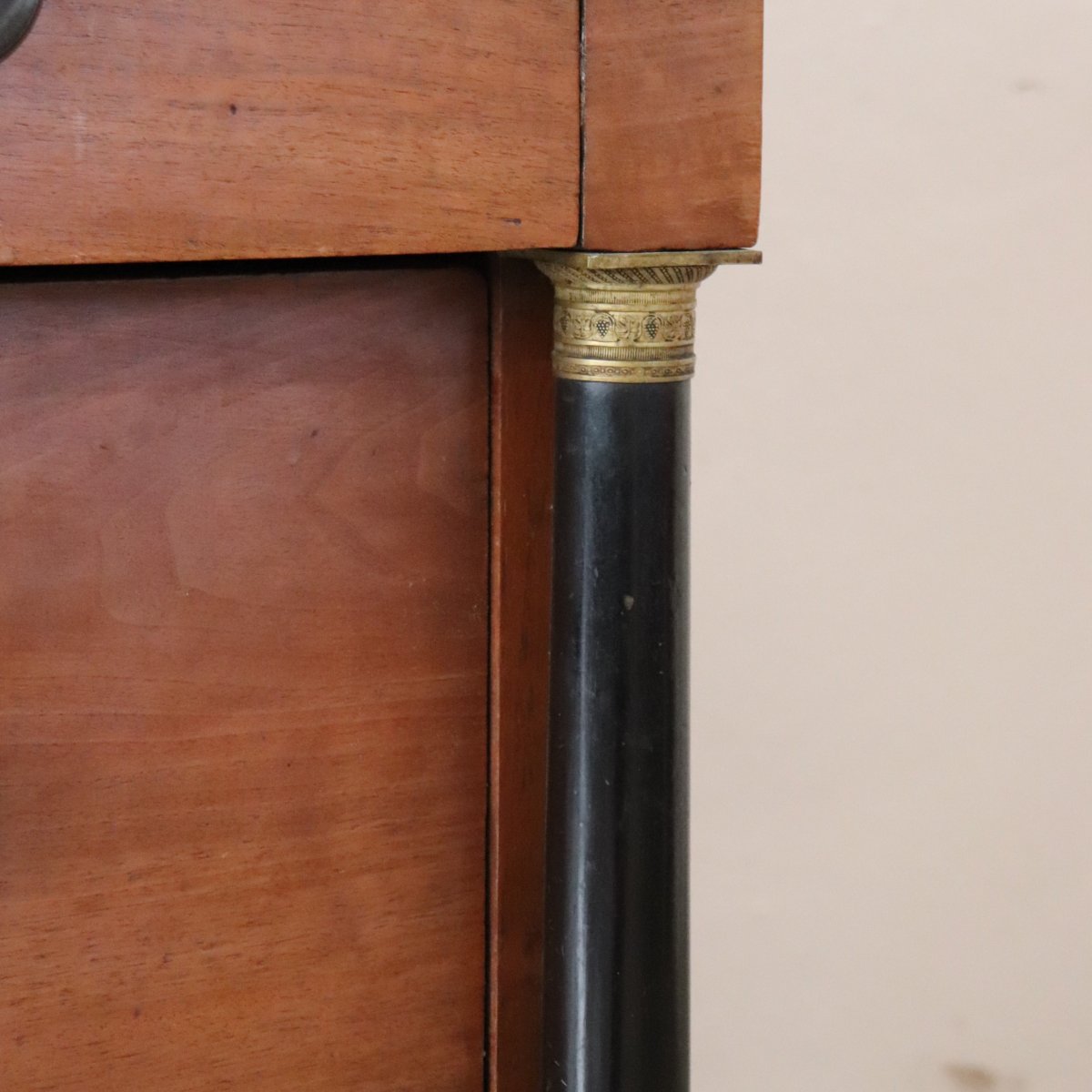 Cassettiera antica in noce massello, Italia, inizio XIX secolo-photo-4