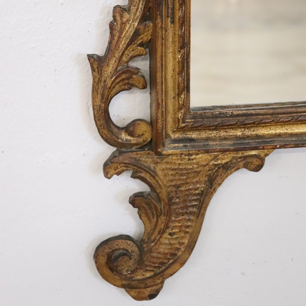 Specchio da parete in legno dorato, Italia, inizio XX secolo-photo-3