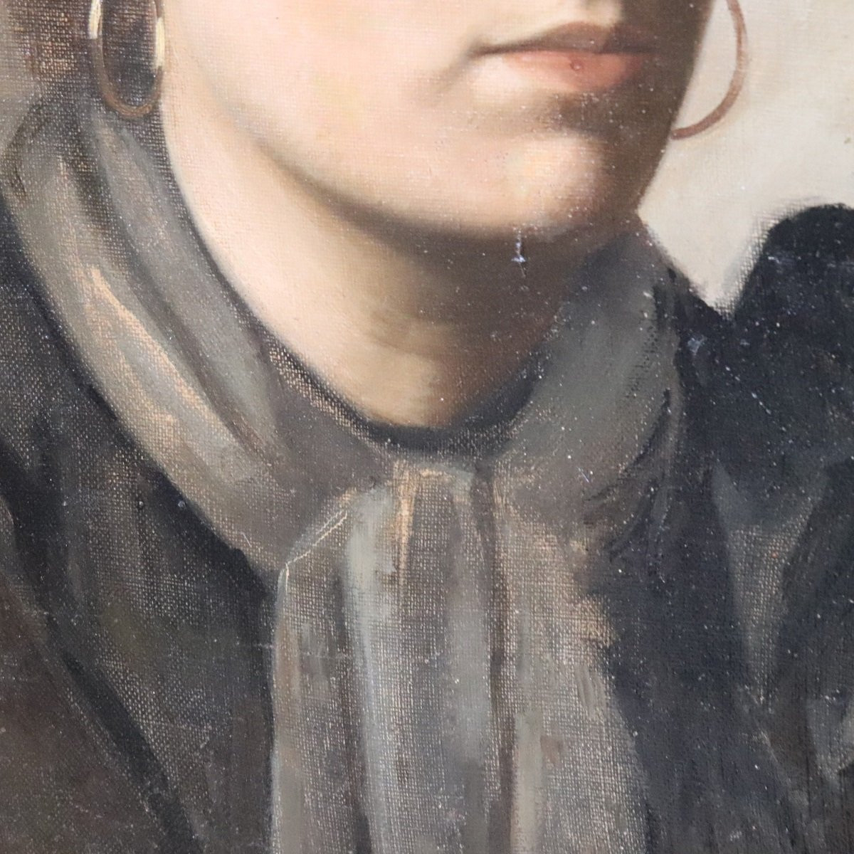 Dipinto ad olio su tela, ritratto femminile firmato Nazzareno Sidoli-photo-1