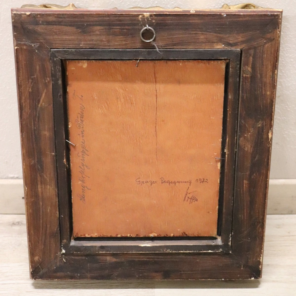 Paesaggio montano, dipinto a olio su tavola-photo-6