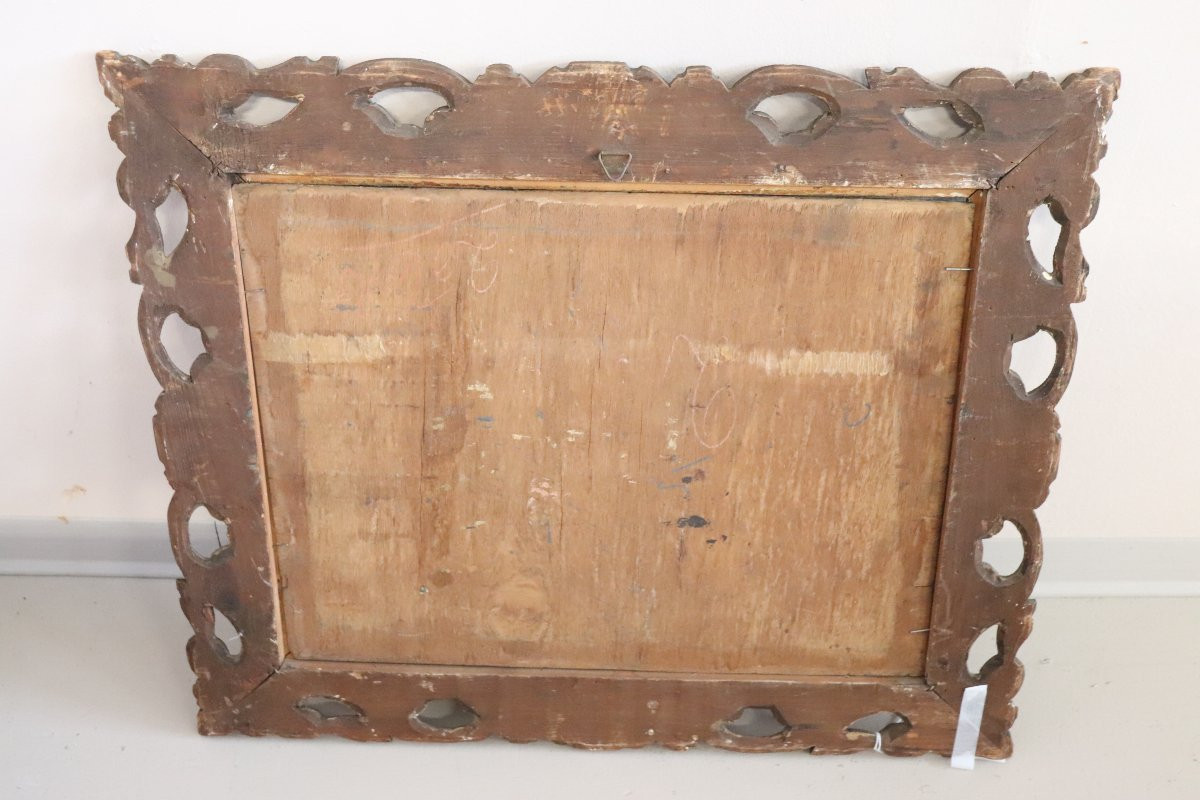 Dipinto ad olio su compensato, Persone in un parco cittadino, inizio XX secolo-photo-6