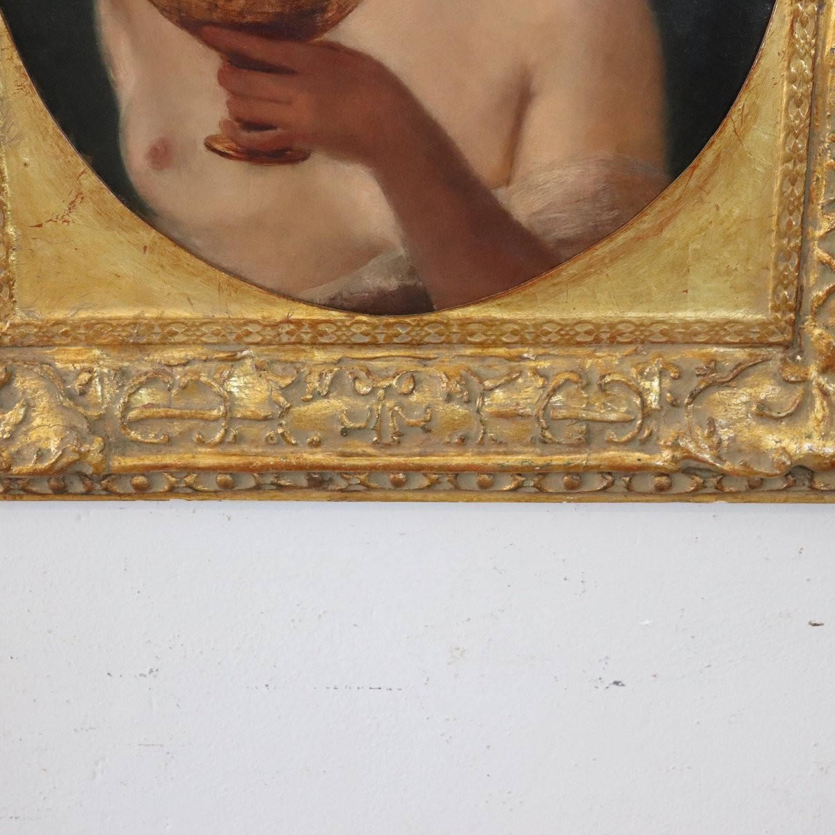 Figura mitologica di Menade, dipinto ad olio su tela, Italia, XIX secolo.-photo-6