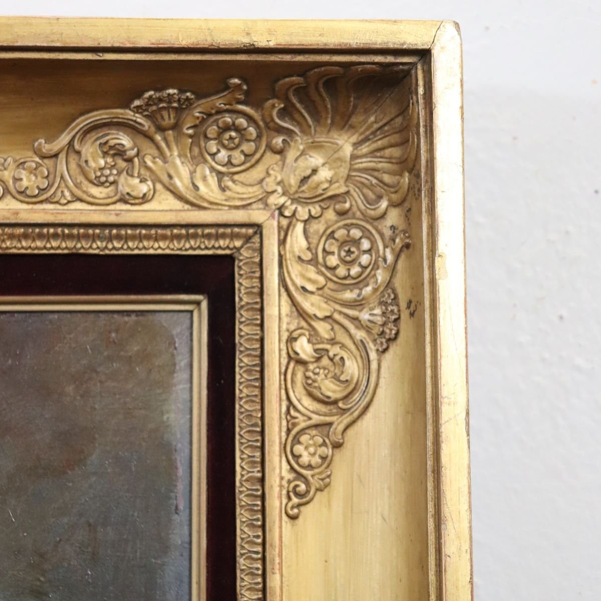 Ragazza sdraiata, dipinto olio su tavola firmato A. villa, Italia fine XIX secolo-photo-5