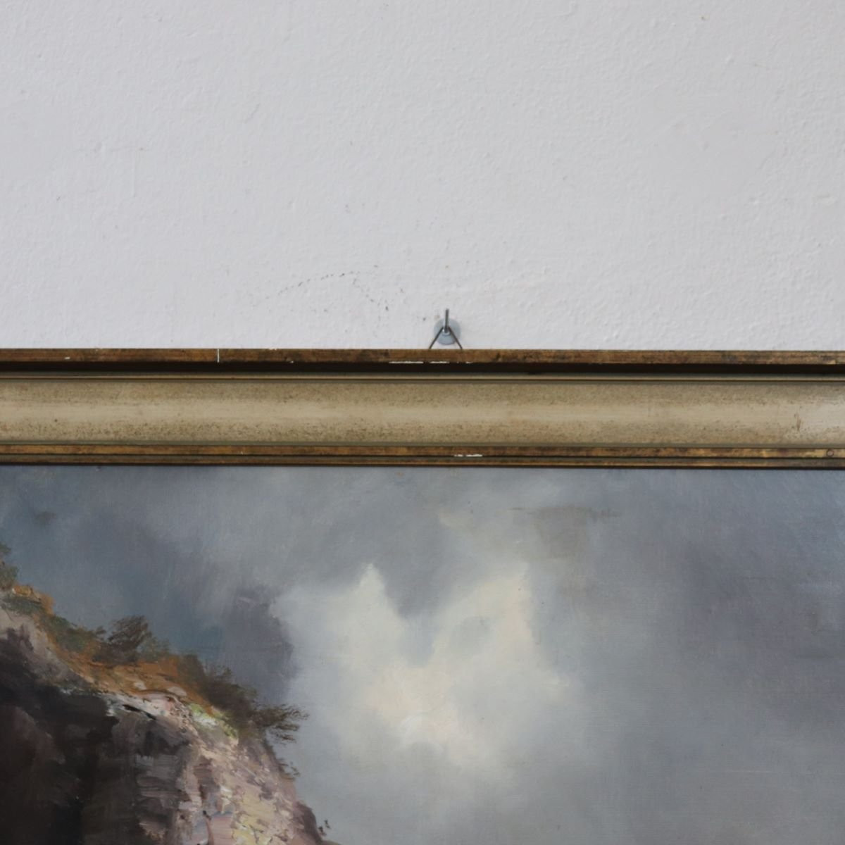 Paesaggio marino con scogliera, olio su tela, Italia, XX secolo-photo-5