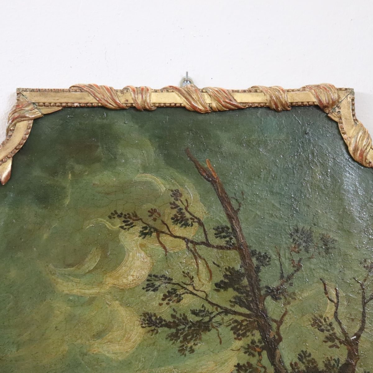 Paesaggio fluviale, dipinto ad olio su tela, Italia, XIX secolo-photo-2