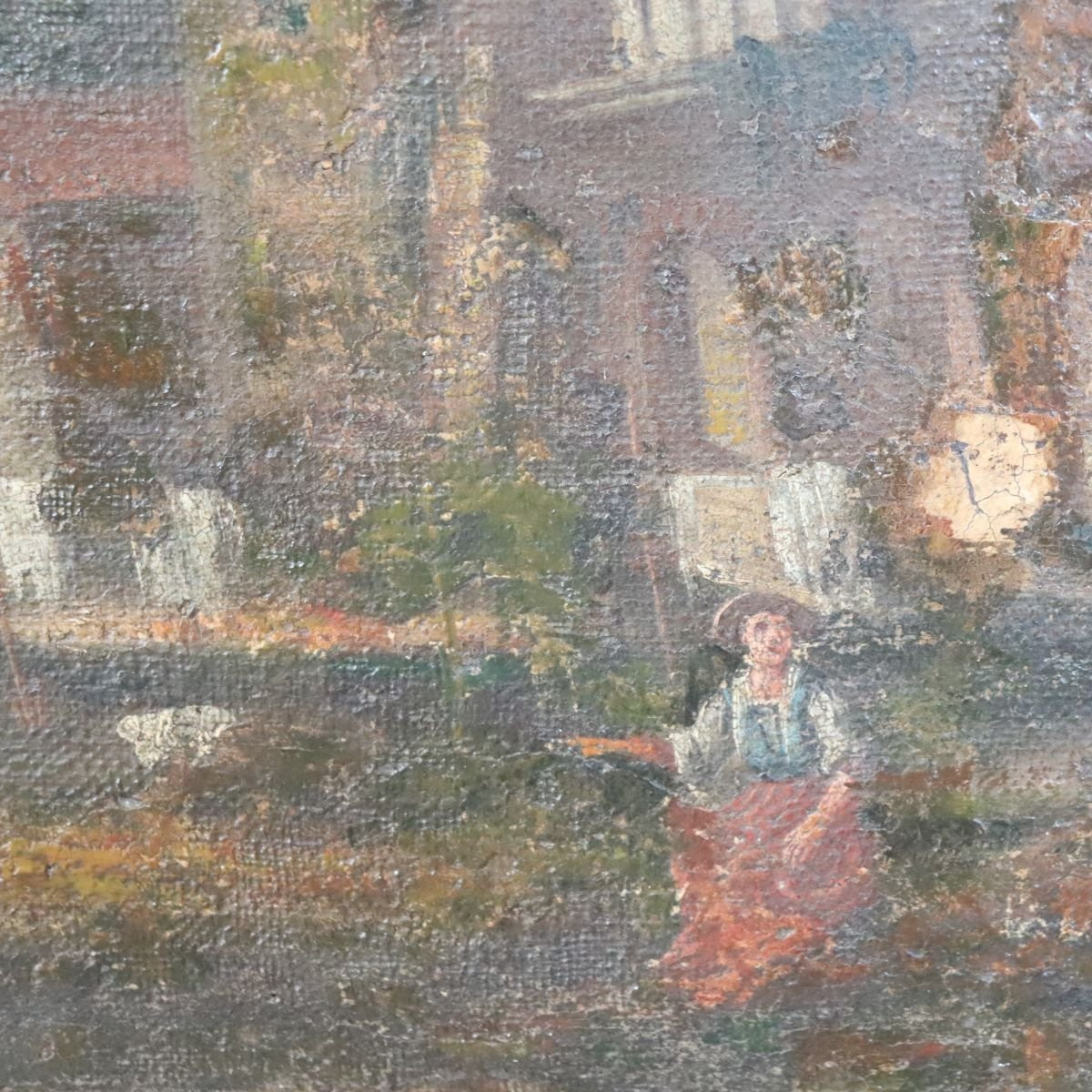 Paesaggio costiero, dipinto ad olio su tela, Italia XVIII secolo-photo-6