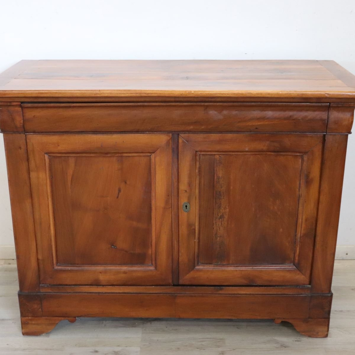 Credenza antica in legno massello di noce, Italia, XIX secolo-photo-2