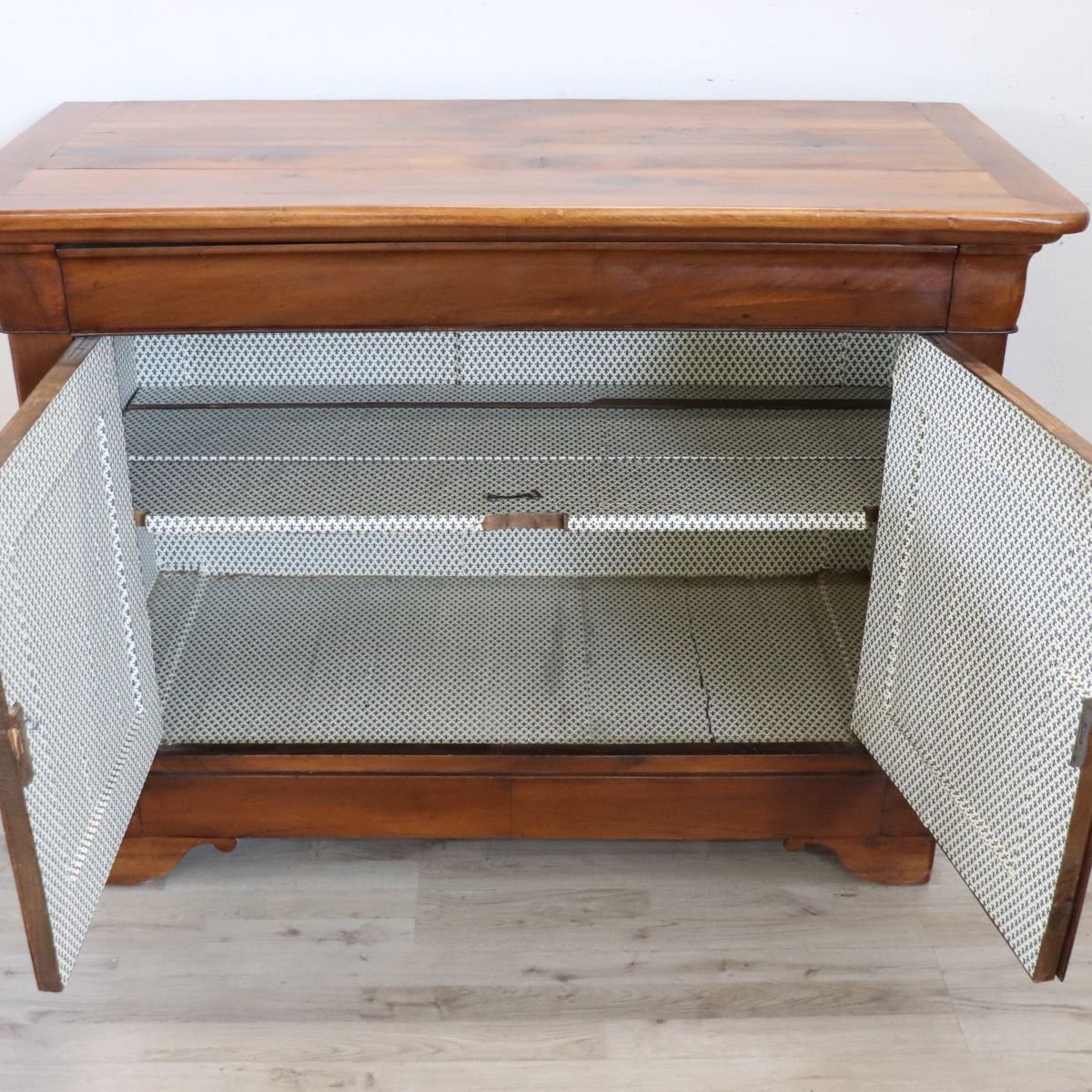 Credenza antica in legno massello di noce, Italia, XIX secolo-photo-1