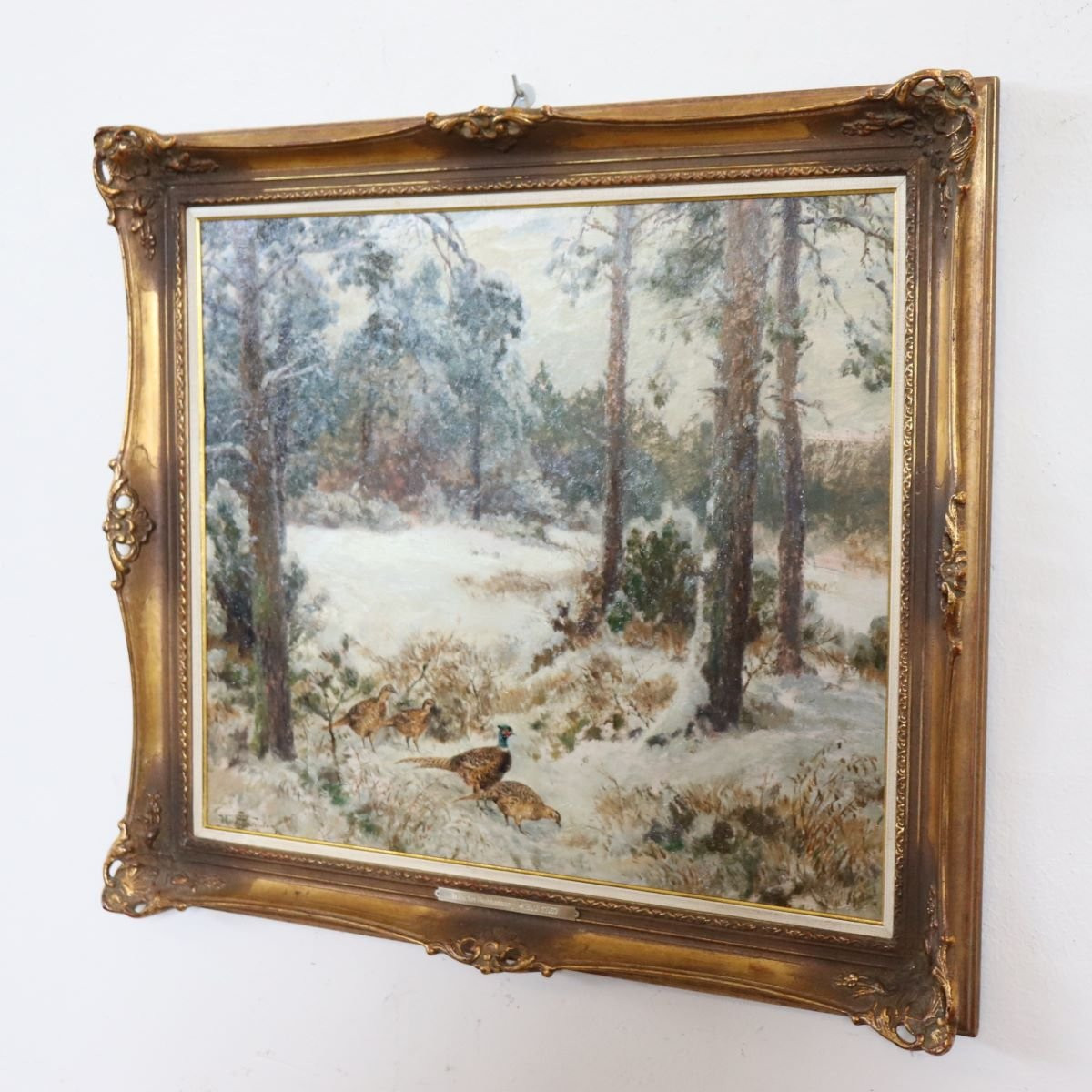 Fagiani nella neve, Olio su tavola, Firmato Wilhelm Buddenberg-photo-7