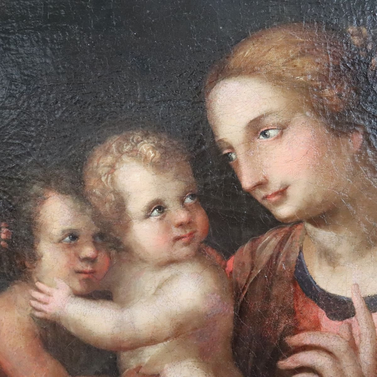 Dipinto religioso antico ad olio su tela, Italia, XVIII secolo-photo-3