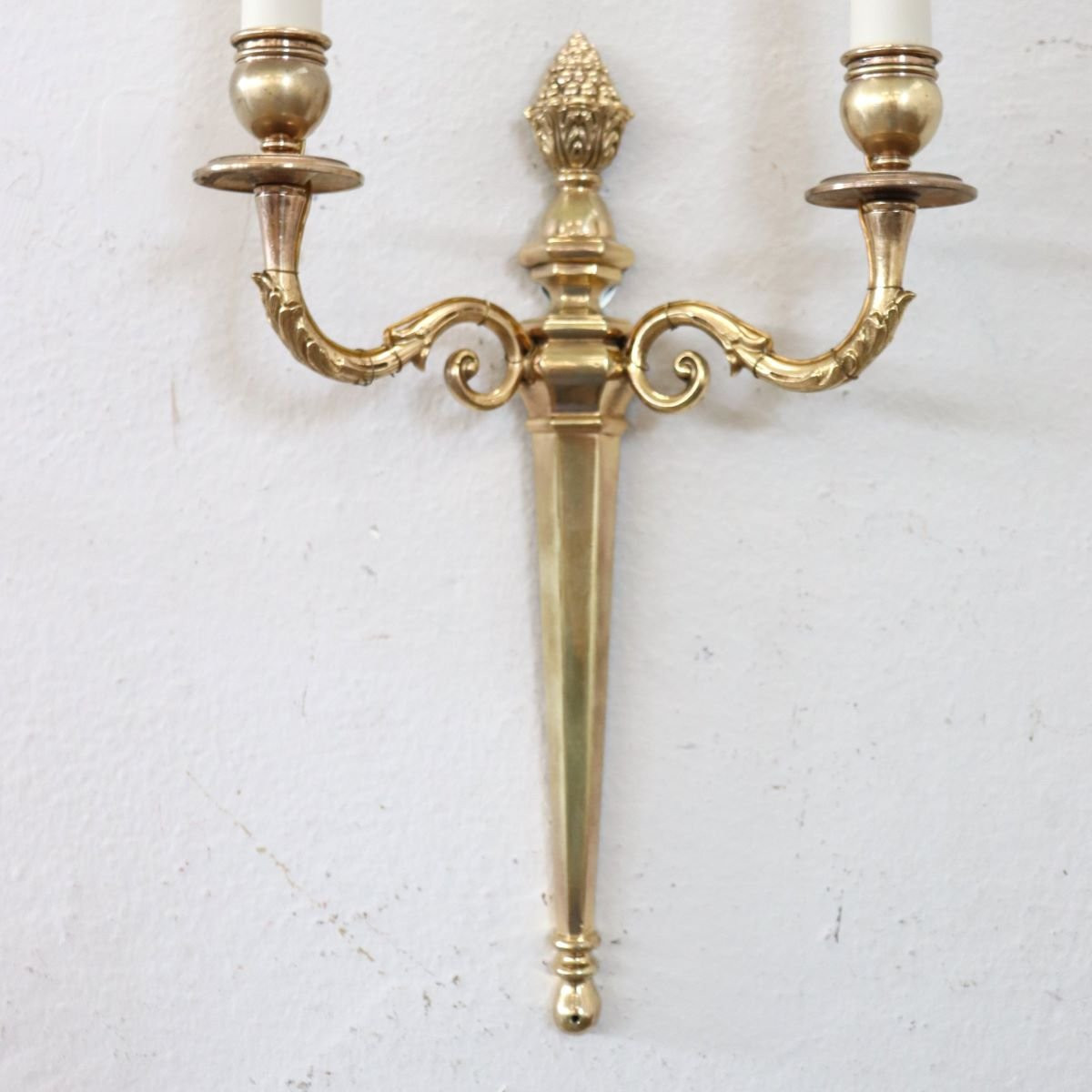 Set di 3 appliques in ottone dorato, Italia, fine XIX secolo-photo-2