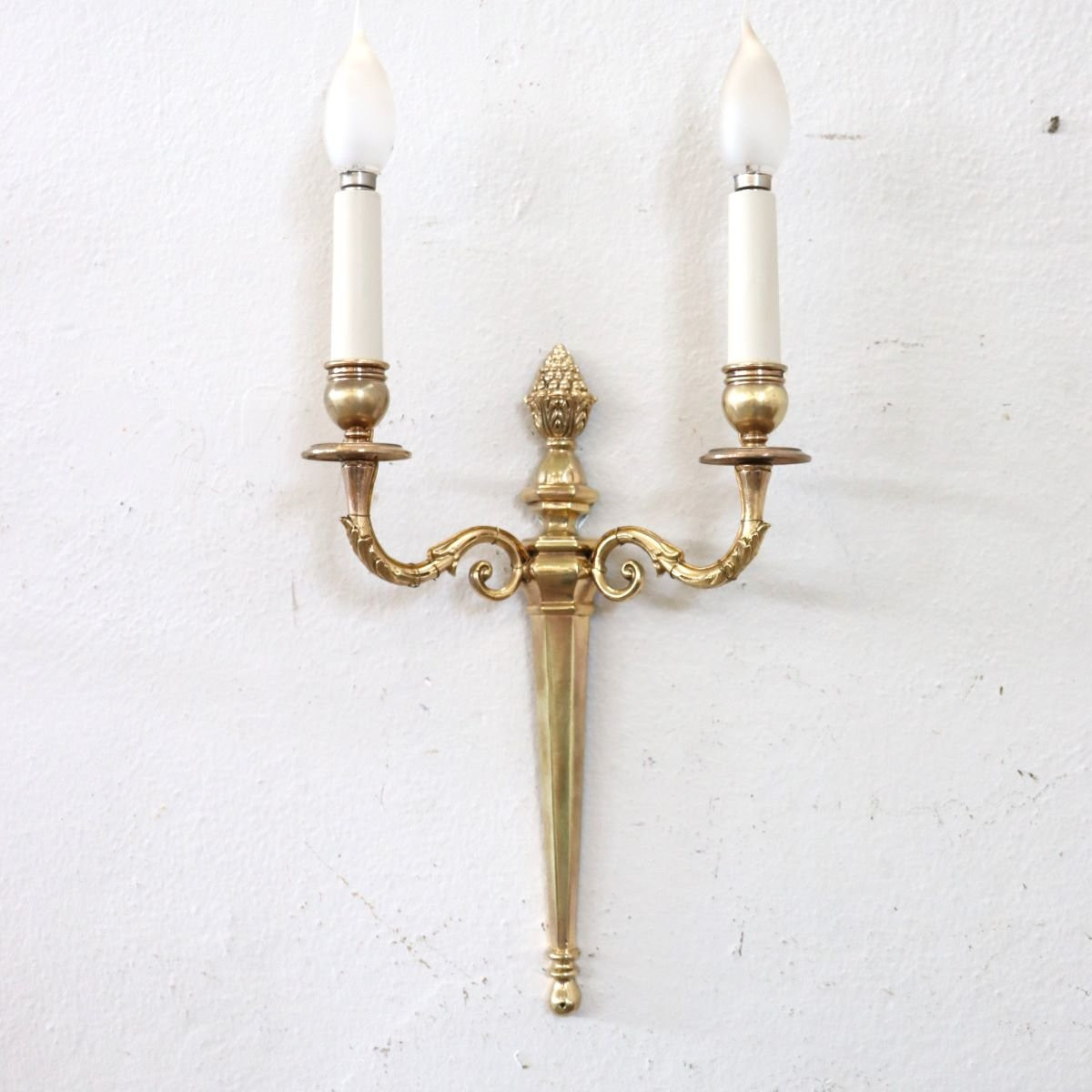 Set di 3 appliques in ottone dorato, Italia, fine XIX secolo-photo-7