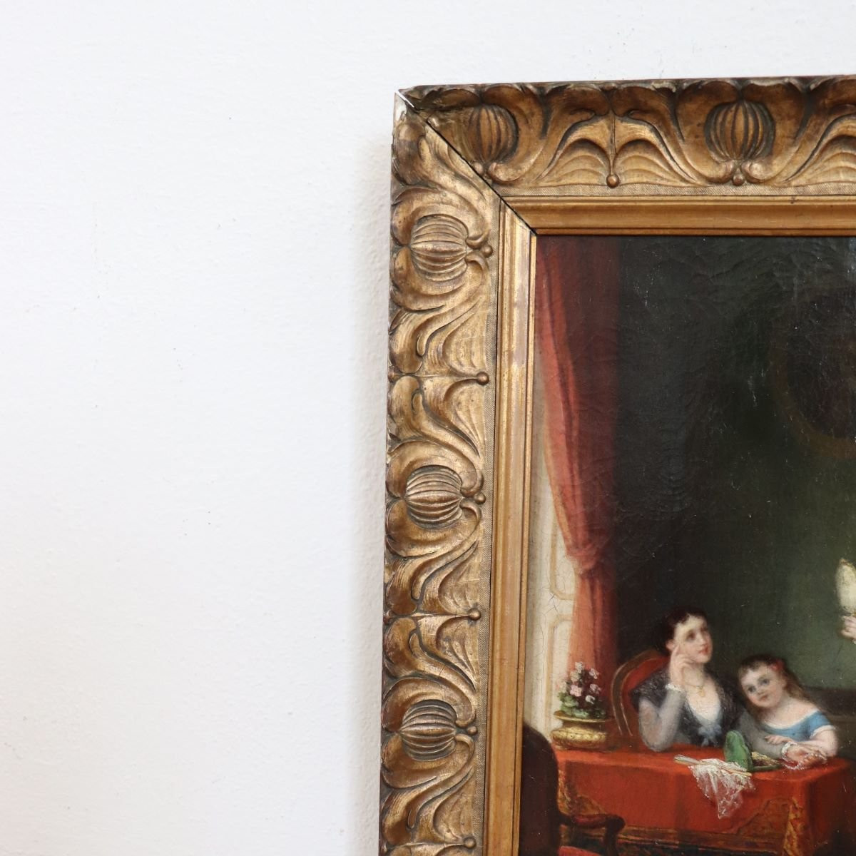 Scena tra ragazze, olio su tela, Italia, XIX secolo-photo-7