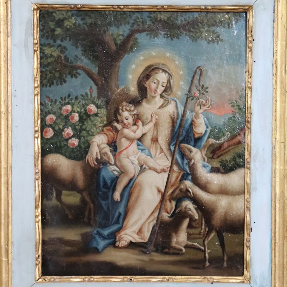 Maria Pastorella, firmato Raffaello Fogliardi e datato 1795, dipinto a olio su tela -photo-2