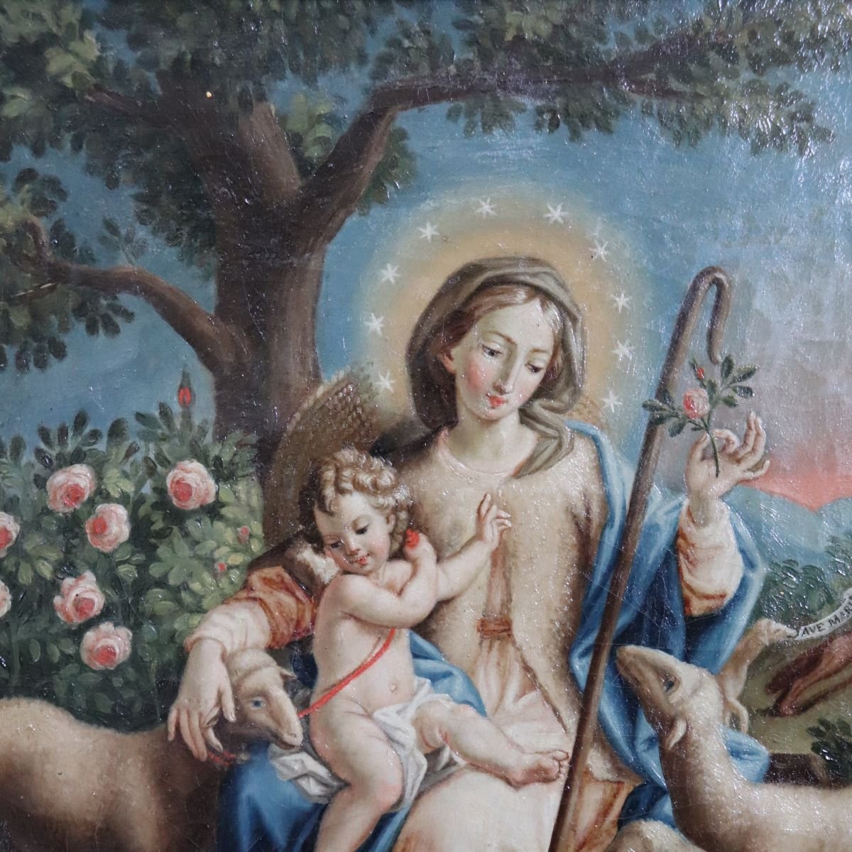 Maria Pastorella, firmato Raffaello Fogliardi e datato 1795, dipinto a olio su tela -photo-3