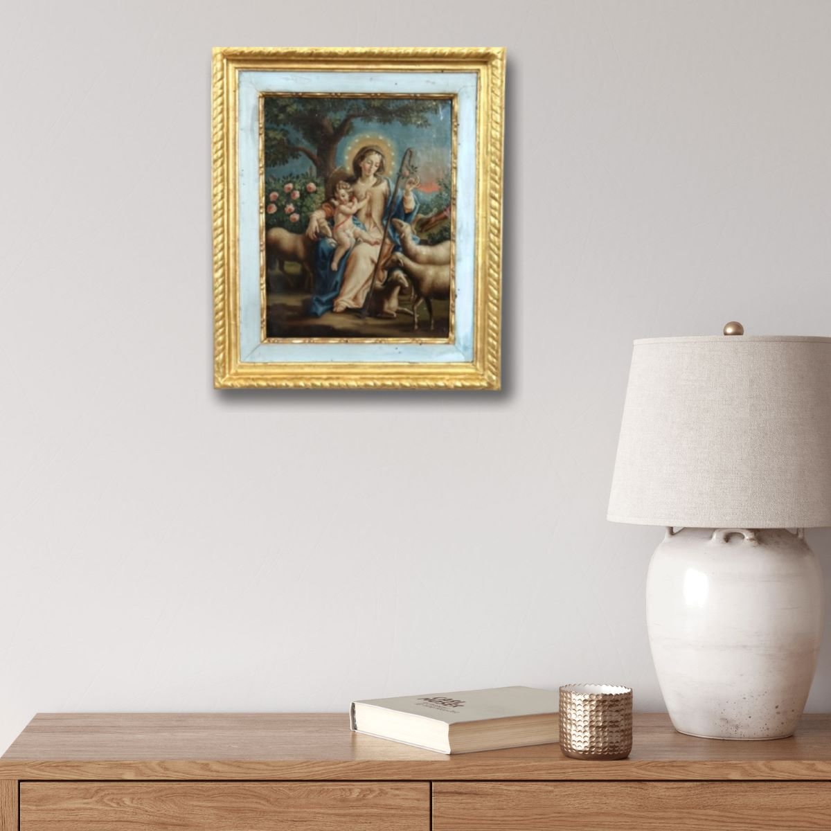 Maria Pastorella, firmato Raffaello Fogliardi e datato 1795, dipinto a olio su tela -photo-4