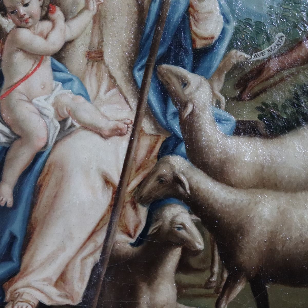 Maria Pastorella, firmato Raffaello Fogliardi e datato 1795, dipinto a olio su tela -photo-3