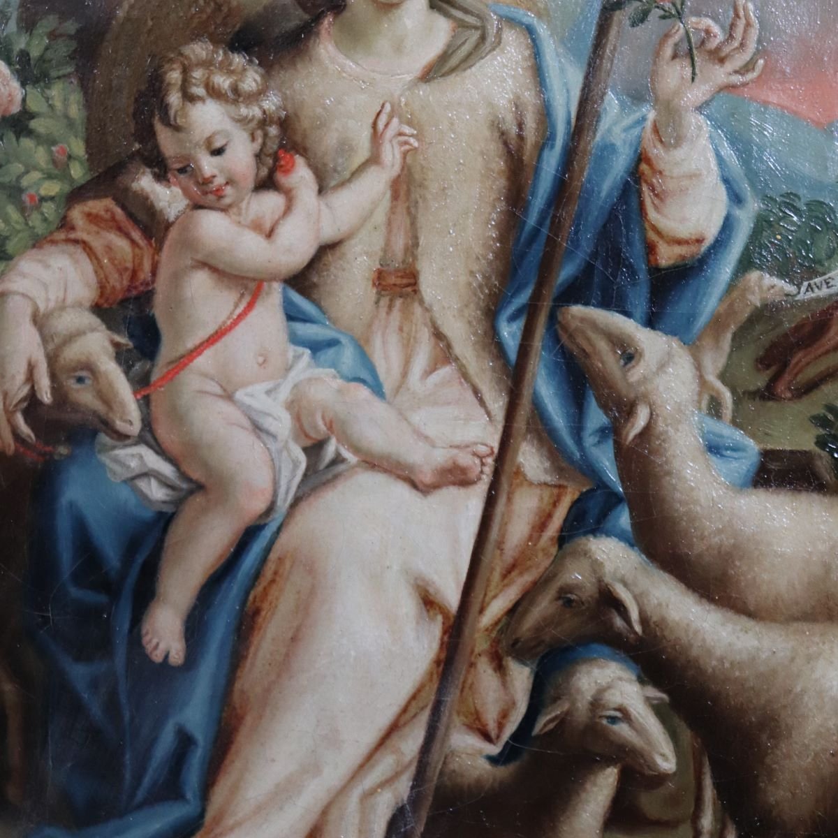 Maria Pastorella, firmato Raffaello Fogliardi e datato 1795, dipinto a olio su tela -photo-5