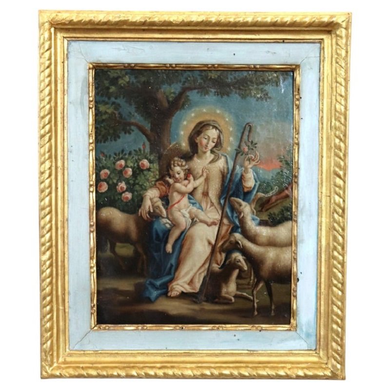 Maria Pastorella, firmato Raffaello Fogliardi e datato 1795, dipinto a olio su tela 