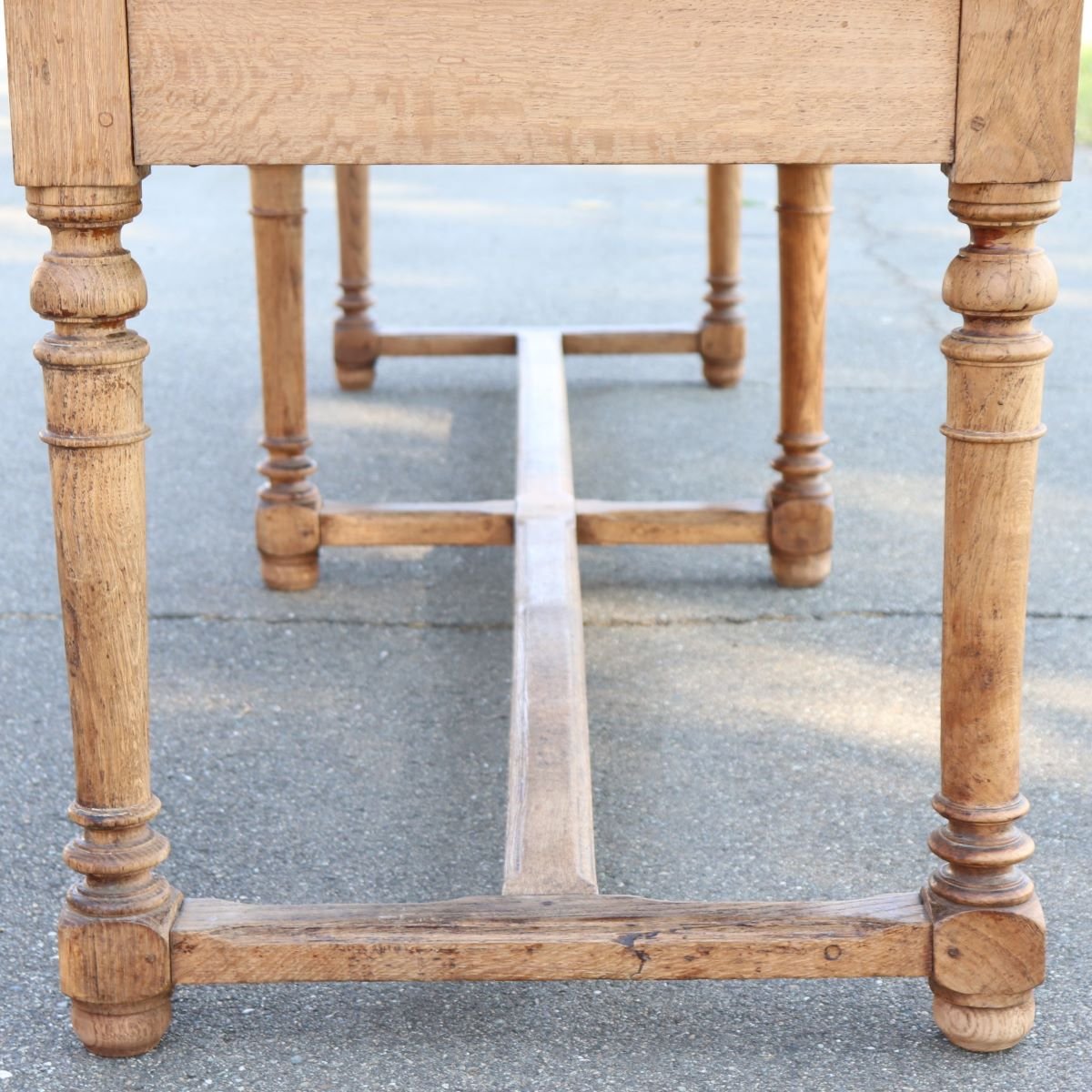 Tavolo rustico in legno massello di rovere, 274 cm, Inizi XX secolo-photo-4