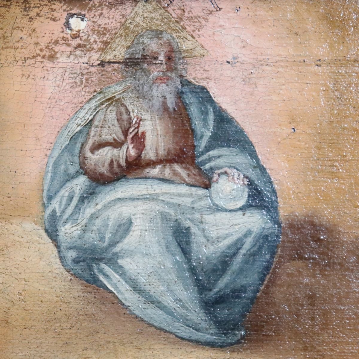 L'Annunciazione, Italia, XVII secolo, dipinto antico ad olio su tela-photo-1