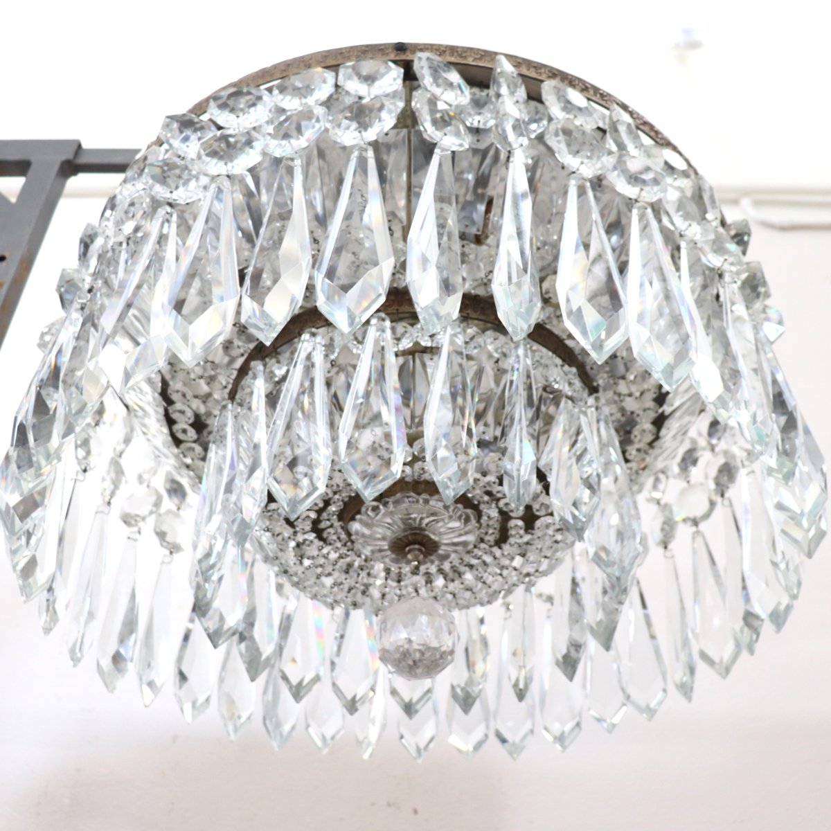 Spettacolari lampadari con grandi gocce di cristallo, Italia, inizio XX secolo-photo-1