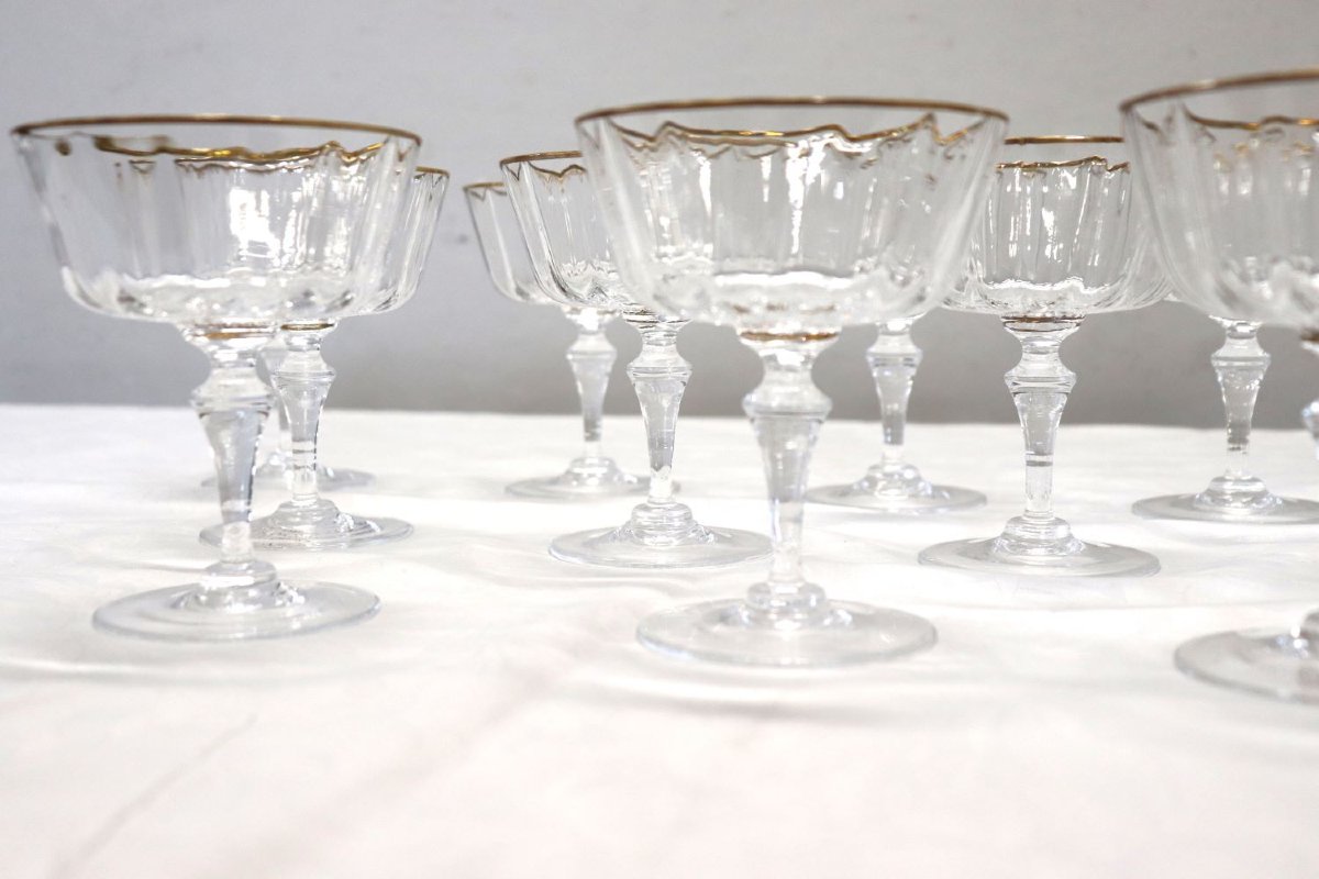 Set di 12 calici da champagne in vetro soffiato di Murano di Nason & Moretti con etichetta-photo-4