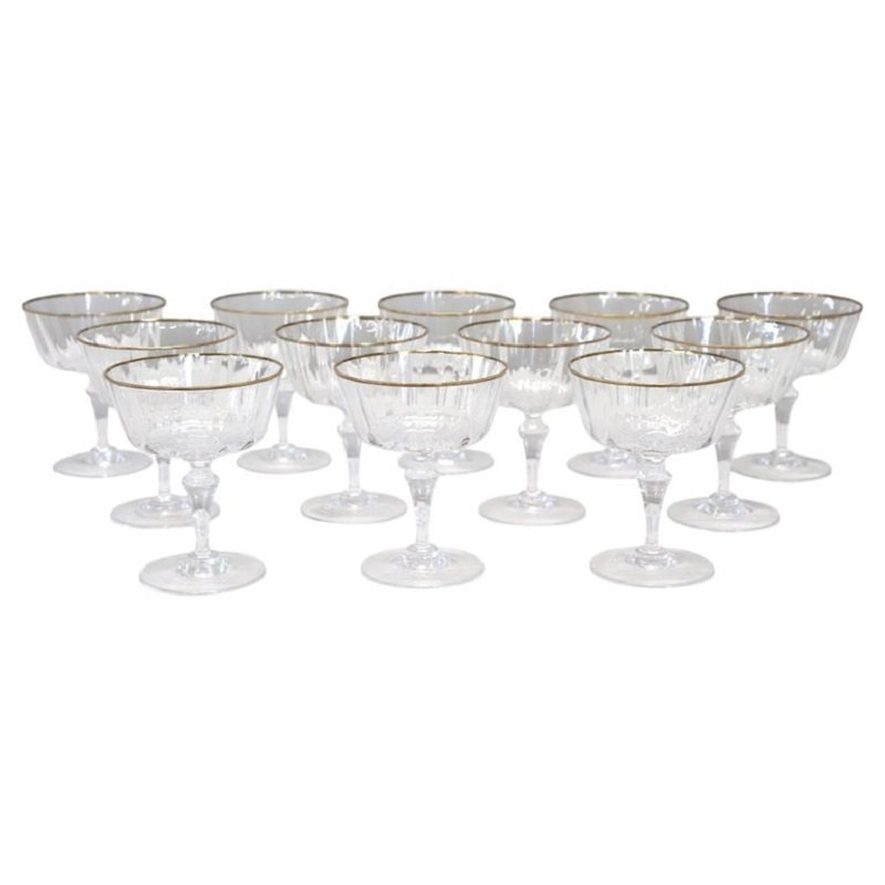Set di 12 calici da champagne in vetro soffiato di Murano di Nason & Moretti con etichetta