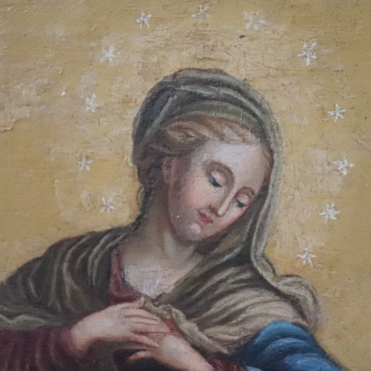 Dipinto olio su tela, Immacolata Concezione, Italia, XVIII secolo-photo-5